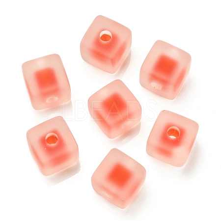 Frosted Acrylic European Beads OACR-G012-14A-1