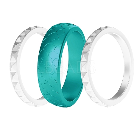 3Pcs Stackable Birthstone Silicone Finger Rings PW-WGC6D7D-01-1