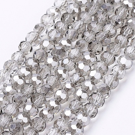 Electroplate Glass Beads Strands X-EGLA-J042-4mm-15-1