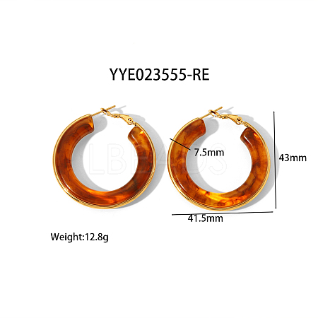Stylish 304 Stainless Steel Fever Hoop Earrings KA3294-3-1
