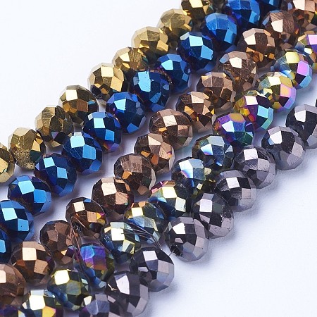 Electroplate Transparent Glass Beads Strands EGLA-A034-T10mm-UA-1