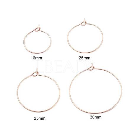 30Pcs 5 Size 316L Surgical Stainless Steel Hoop Earring Findings STAS-ZZ0001-03G-1