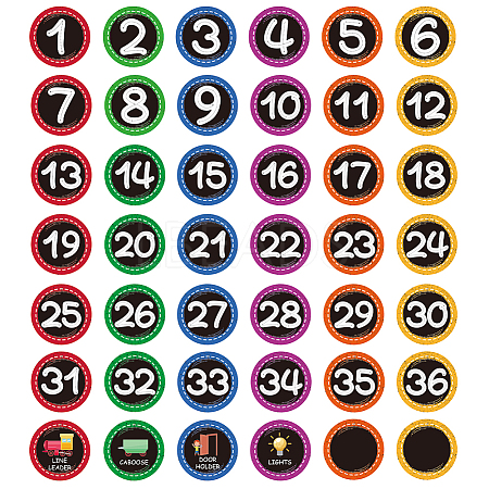 42Pcs Number Theme Self-Adhesive Paper Decorative Stickers DIY-WH0646-002-1