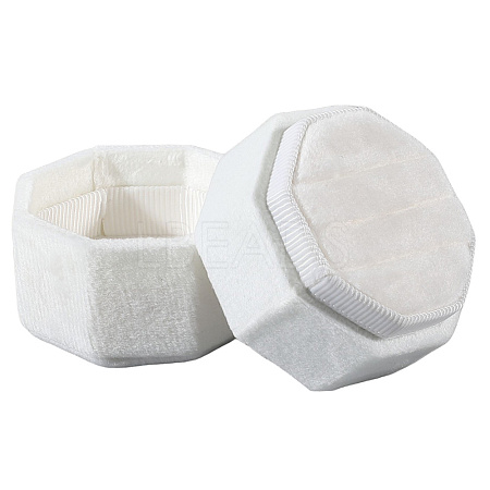 Velvet Cover Plastic Couple Ring Box VBOX-WH20003-001C-1