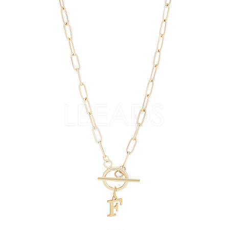 304 Stainless Steel Letter Pendant Necklaces NJEW-LP0001-52F-G-1