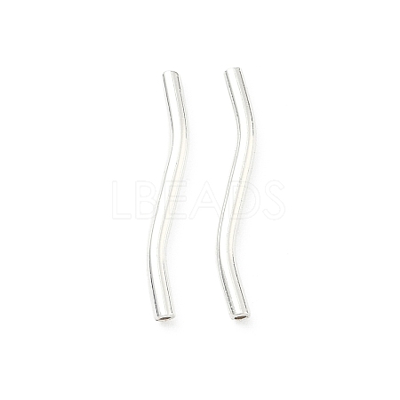 Brass Wavy Tube Beads KK-H532-36A-S-1