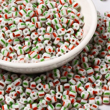6/0 Opaque Colours Seep Glass Seed Beads SEED-F003-04A-13-1