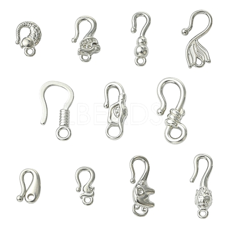 11Pcs 11 Styles 304 Stainless Steel Hook Clasps STAS-CJ0003-39P-1