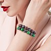 Coconut Brown Natural Mashan Jade Round Beaded Stretch Bracelet BJEW-SW00077-09-5