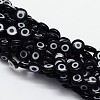 Handmade Evil Eye Lampwork Flat Round Bead Strands LAMP-L058-12mm-10-1