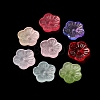 Spray Painted Transparent Glass Beads GLAA-D006-08-2