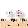 Brass Micro Pave Cubic Zirconia European Beads KK-U067-08S-04-2