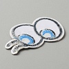 Cartoon Style Double Eye Embroidered Cloth Patches PATC-WH0001-116C-2