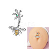 304 Stainless Steel with Crystal Rhinestone Belly Rings FS-WG2C664-02-2