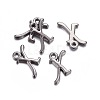Gunmetal Plated Alloy Letter Pendants LS-PALLOY-J718-01B-X-2