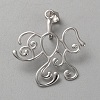 1Pc Rhodium Plated Sterling Silver Pendant Blank Shape Cabochon Settings STER-BC0002-91-1