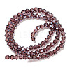 Transparent Electroplate Glass Beads Strands GLAA-F029-4mm-C05-2