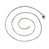 304 Stainless Steel Round Snake Chain Necklace NJEW-S420-009B-P-2