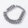 Silver Plated Magnetic Synthetic Hematite Round Beads Strands X-G-H1098-1-2