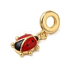 Rack Plating Brass FireBrick Enamel European Dangle Charms KK-P279-39G-2