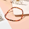Faceted Round Glass Beads Stretch Bracelet for Teen Girl Women BJEW-JB07072-03-4