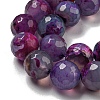 Faceted Natural Fire Crackle Agate Beads Strands G-F447-12mm-N01-4