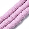 Flat Round Handmade Polymer Clay Beads CLAY-R067-10mm-26-1