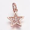 Brass Micro Pave Cubic Zirconia Charms ZIRC-G087-35-2