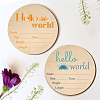 2Pcs 2 Style Single-face Printed Wooden Baby Photo Props DJEW-WH0600-006-1