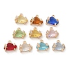 Brass Micro Pave Cubic Zirconia with Glass Charms KK-G517-08G-1