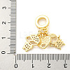 Rack Plating Brass Micro Pave Cubic Zirconia European Dangle Charms KK-P270-02D-G-3