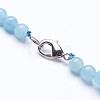 Rough Synthetic Aquamarine Beaded Necklaces NJEW-G924-03-3