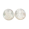 Carved Natural White Shell Cabochons SSHEL-N038-06B-10-1