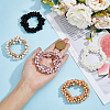 5Pcs 5 Colors Elastic Rubber Bands & Plastic Imitation Pearl Beaded Hair Ties for Ponytail Holders OHAR-DC0001-03-3