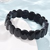 Synthetic Blue Goldstone Beaded Stretch Bracelets for Unisex G-K303-01B-3