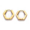 304 Stainless Steel Hexagon Huggie Hoop Earrings STAS-J033-03A-G-1