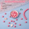 100Pcs Silicone Beads Round Rubber Bead 15MM Loose Spacer Beads for DIY Supplies Jewelry Keychain Making JX443A-2