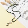 Natural Moss Agate & Pearl & Cubic Zirconia Tree of Life Pendant Necklace NJEW-JN04335-02-2
