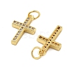 Brass Micro Pave Cubic Zirconia Pendants KK-C092-21B-G-2