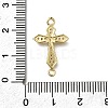 Brass Clear Cubic Zirconia Cross Connector Charms ZIRC-I070-030G-3