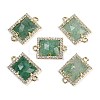 Natural Green Strawberry Quartz Faceted Rectangle Links G-I375-07G-06-1