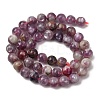 Natural Lepidolite/Purple Mica Stone Beads Strands G-B133-A01-8MM-9
