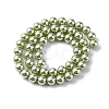 UV Plating Pearlized Glass Pearl Beads Strands GLAA-F128-01B-T21-4