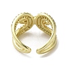 Rack Plating Brass with Clear Cubic Zirconia Cuff Rings RJEW-G308-01B-G-3