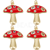 6Pcs Autumn Theme Real 18K Gold Plated Brass Micro Pave Cubic Zirconia Pendants ZIRC-BBC0002-34-1
