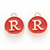 Golden Plated Alloy Enamel Charms ENAM-S118-03R-1