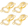 6 Sets Brass Micro Pave Clear Cubic Zirconia Fold Over Clasps KK-BBC0005-70-1