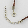 Trendy Braided Imitation Leather Necklace Making NJEW-S105-016-2