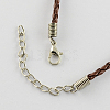 Trendy Braided Imitation Leather Necklace Making NJEW-S105-016-2