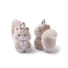 Animal Flocking Resin Pendants RESI-A049-03E-2